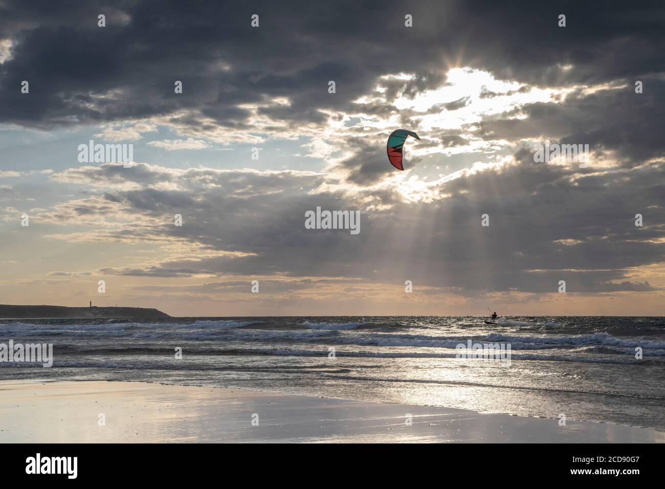 France, Pas de Calais, Wissant, kitesurfing Stock Photo