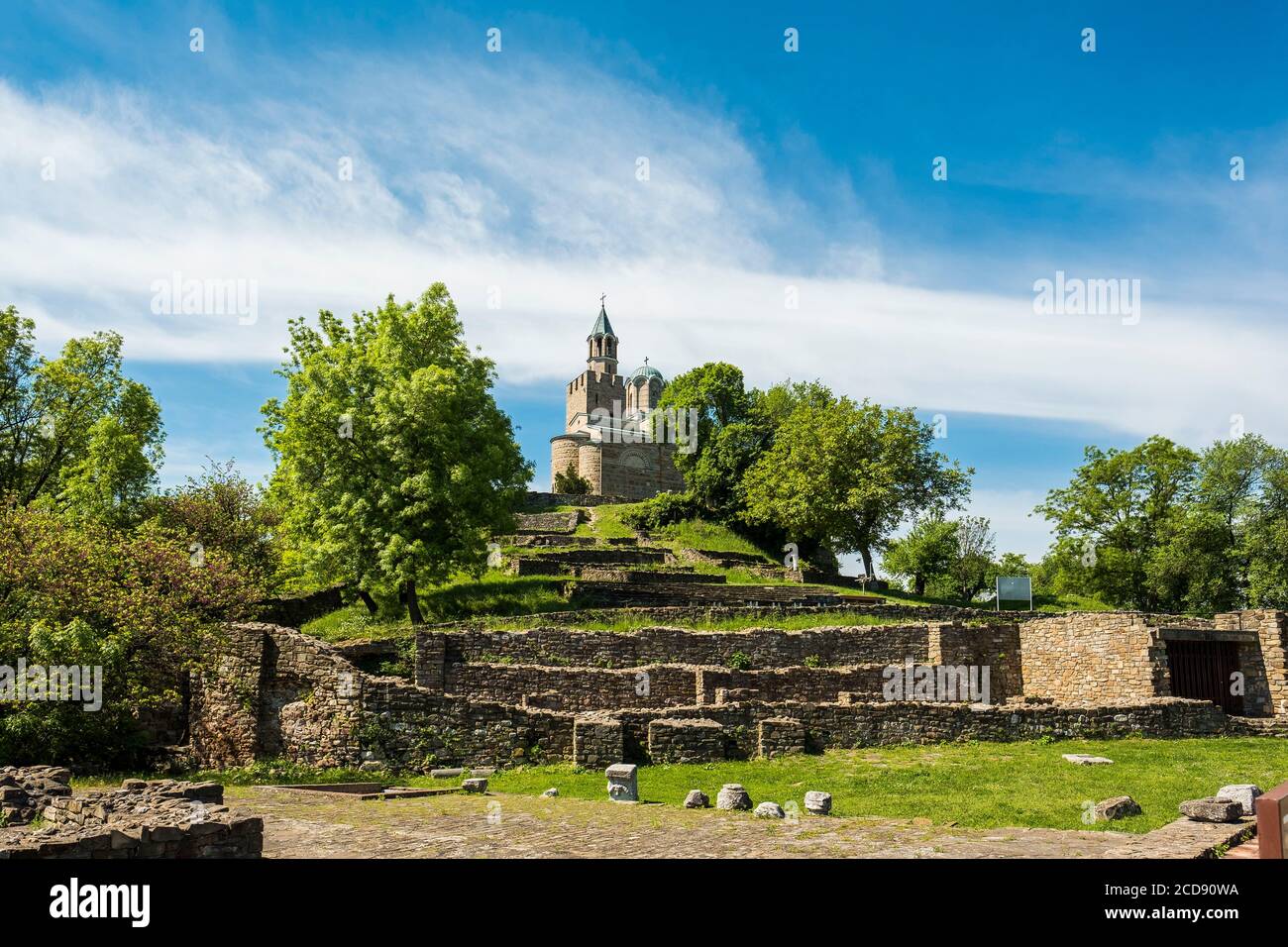 Bulgaria, Veliko Tarnovo, Church of the Royal City, symbol of the glory of the Second Bulgarian Empire and the independence lost during the Ottoman invasions in Europe. Impregnable fortress, Tsarevets fell from the hands of a traitor. Stock Photo
