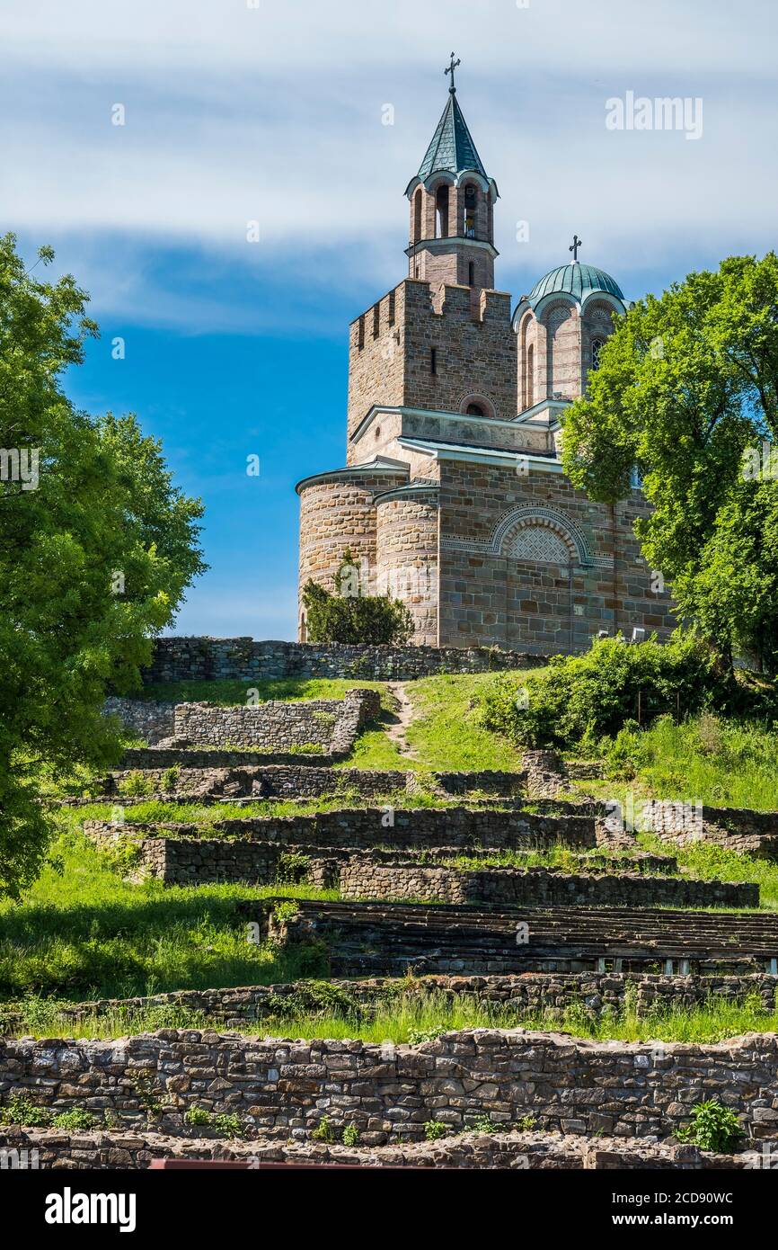 Bulgaria, Veliko Tarnovo, Church of the Royal City, symbol of the glory of the Second Bulgarian Empire and the independence lost during the Ottoman invasions in Europe. Impregnable fortress, Tsarevets fell from the hands of a traitor. Stock Photo