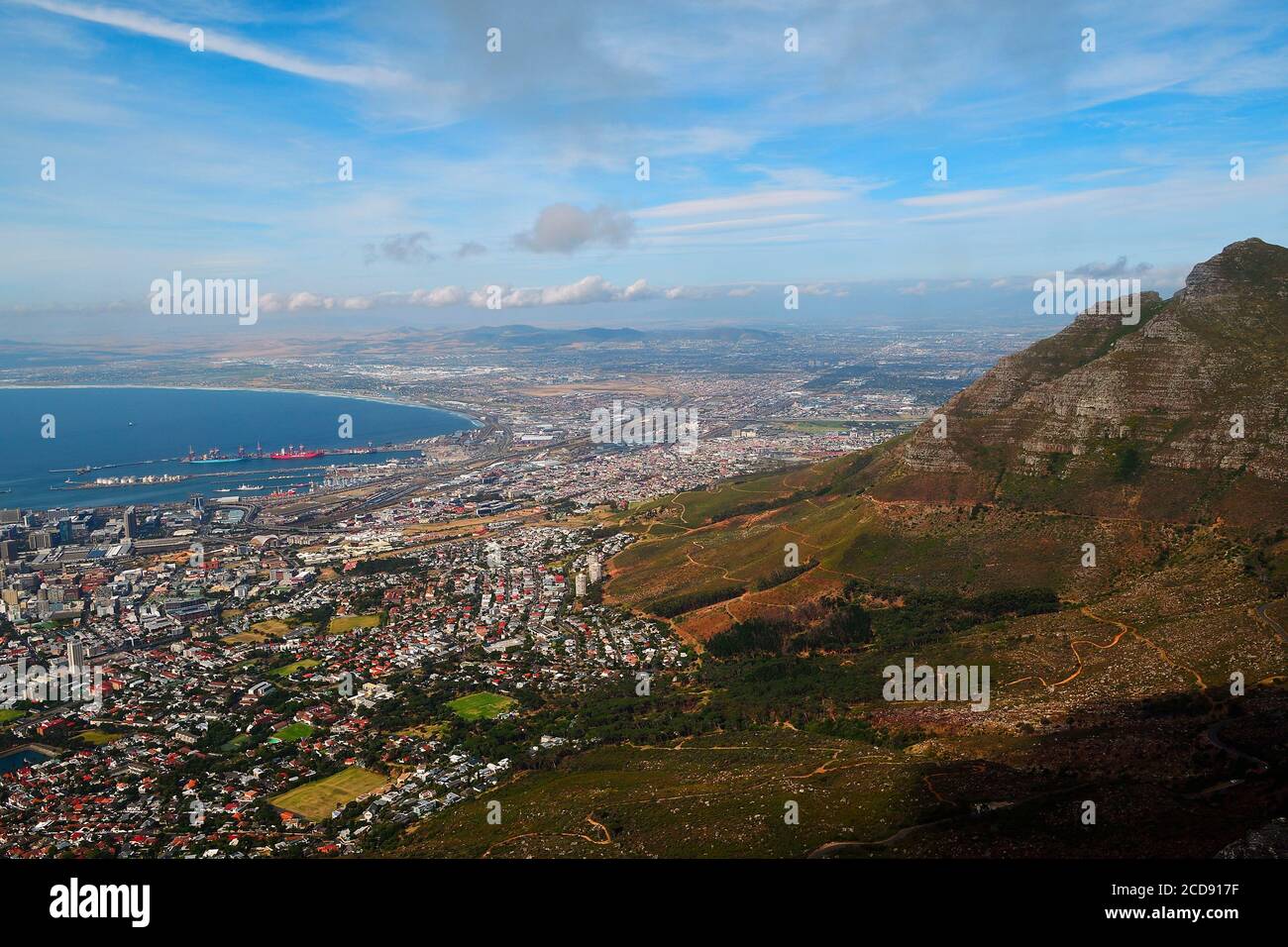 South Western cape, Cape Town, Table mountain, sight from the top Stock ...