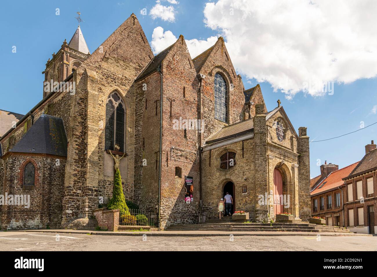 France, North (59), Cassel, Favorite village of the French in 2018, the village church Stock Photo