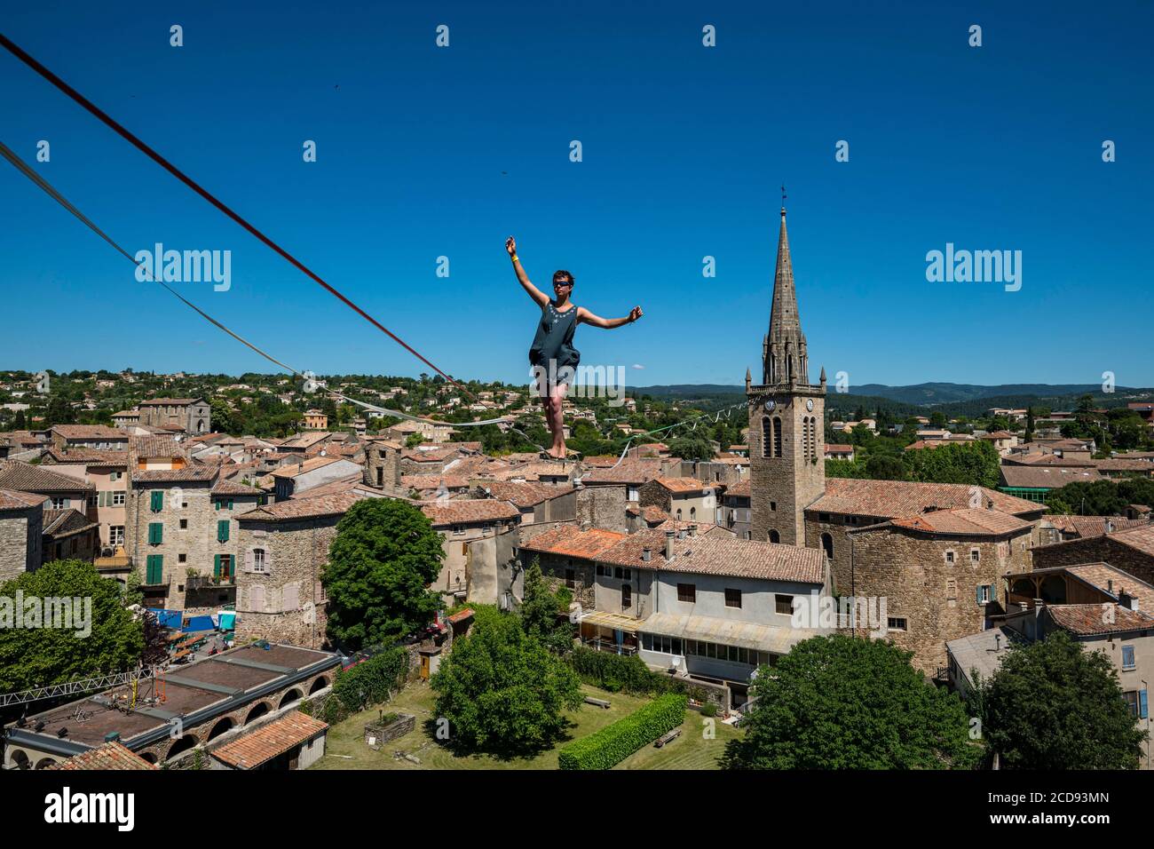 France, Ardeche, Les Vans, Ardeche Slackline Meeting Stock Photo - Alamy