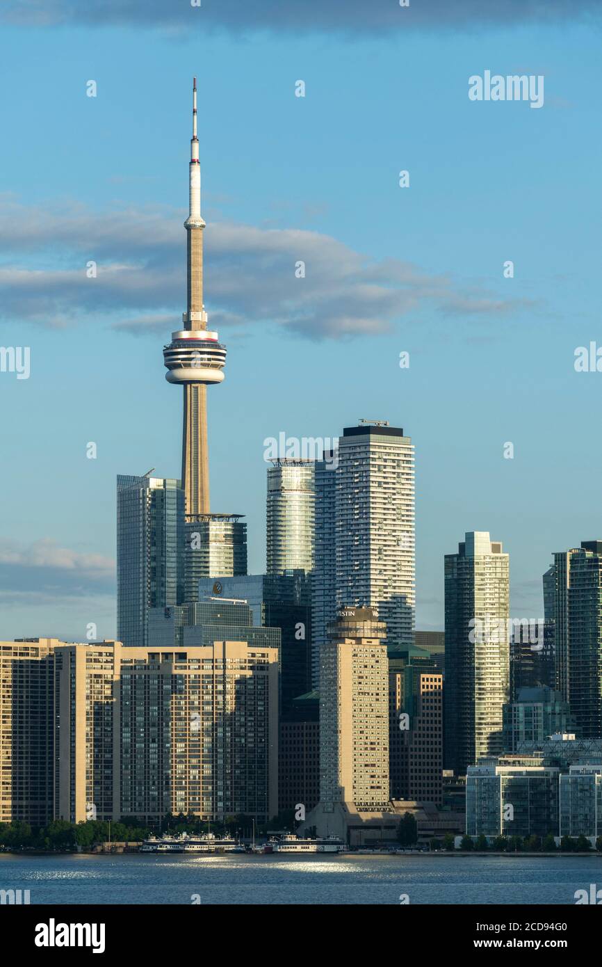 Canada, Ontario, Toronto, general view of the city and skyscrapers from the harbor Stock Photo