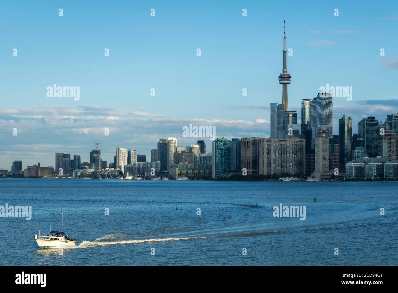 Canada, Ontario, Toronto, general view of the city and skyscrapers from the harbor Stock Photo