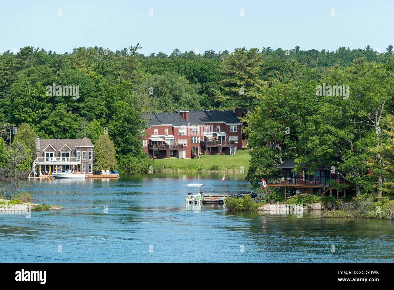 Canada, Ontario, the Thousand Islands region on the St. Lawrence River, between Canada and the USA Stock Photo