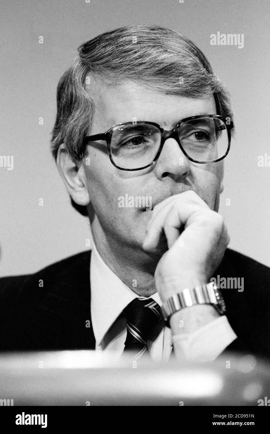 John Major - Chancellor of the Exchequer.. Conservative and Unionist Party Conference held at the Bournemouth International Centre in Dorset . October 1990. Photo: Neil Turner Stock Photo