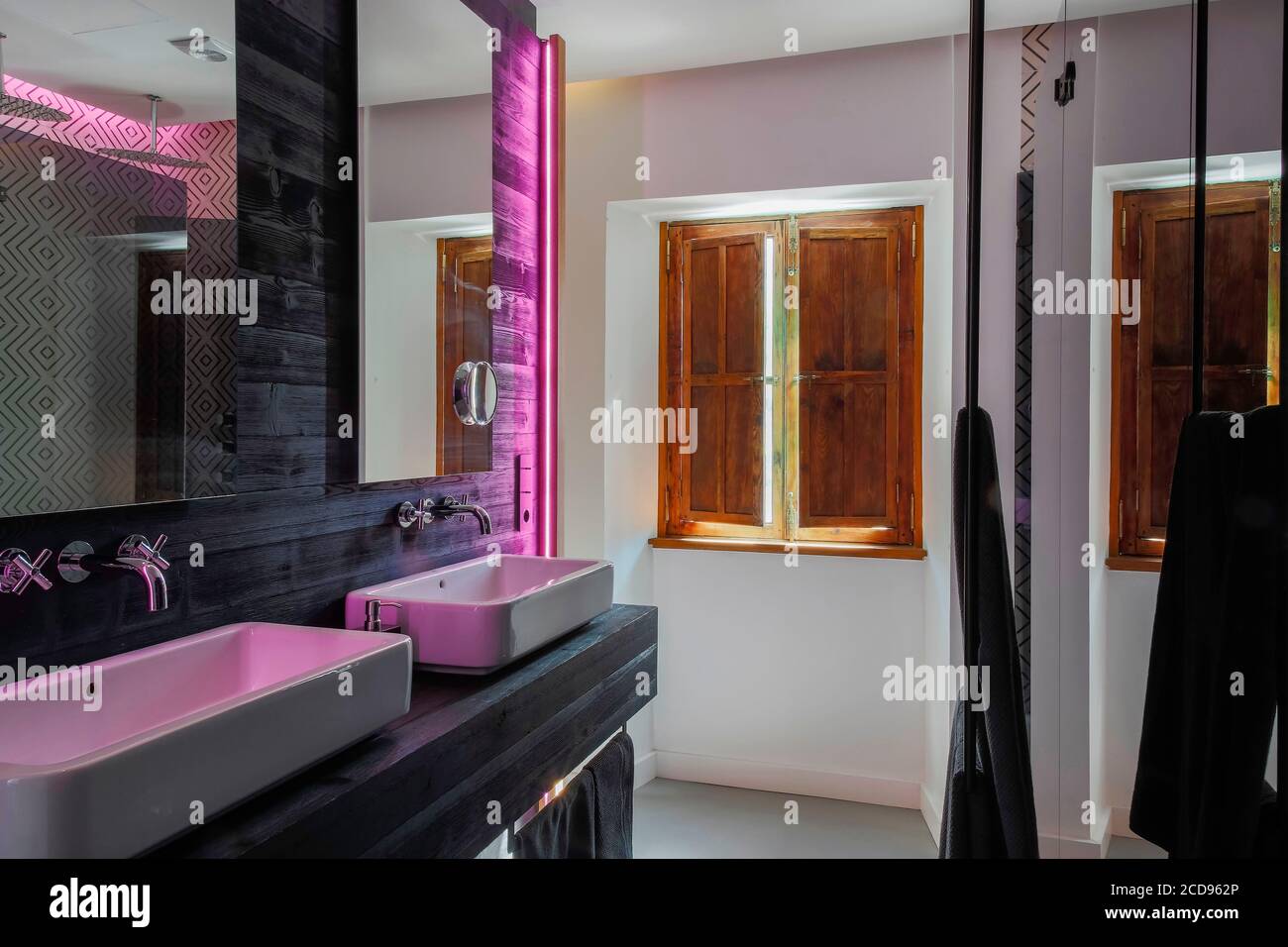Spain, Canary Islands, La Palma, view of a bathroom of a luxury hotel Stock Photo