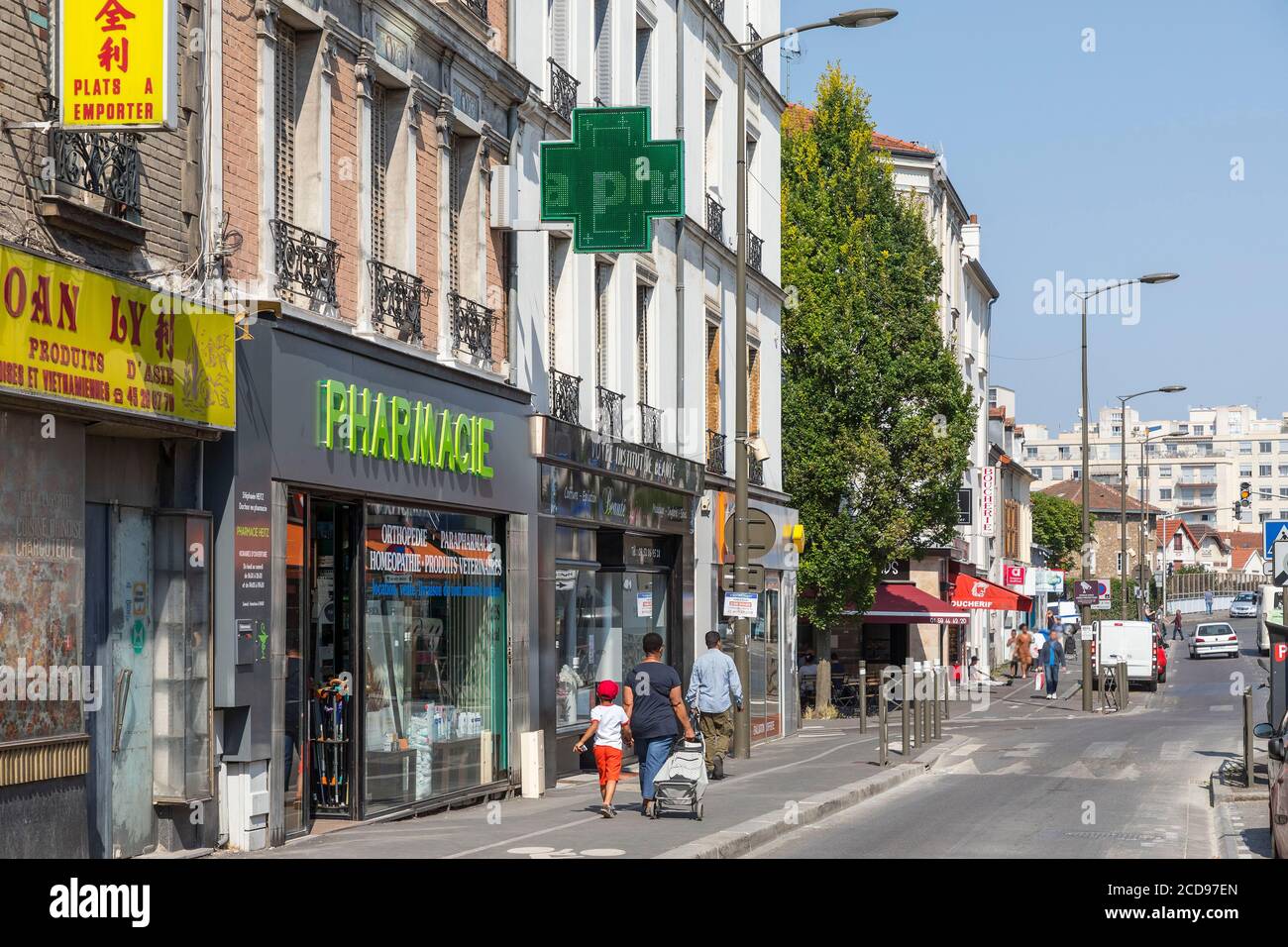 France, Seine Saint Denis, Rosny sous Bois, General Leclerc Street Stock Photo
