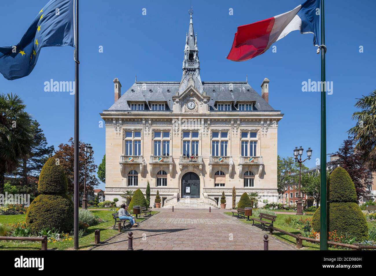 France, Seine Saint Denis, Le Raincy, City Hall Stock Photo