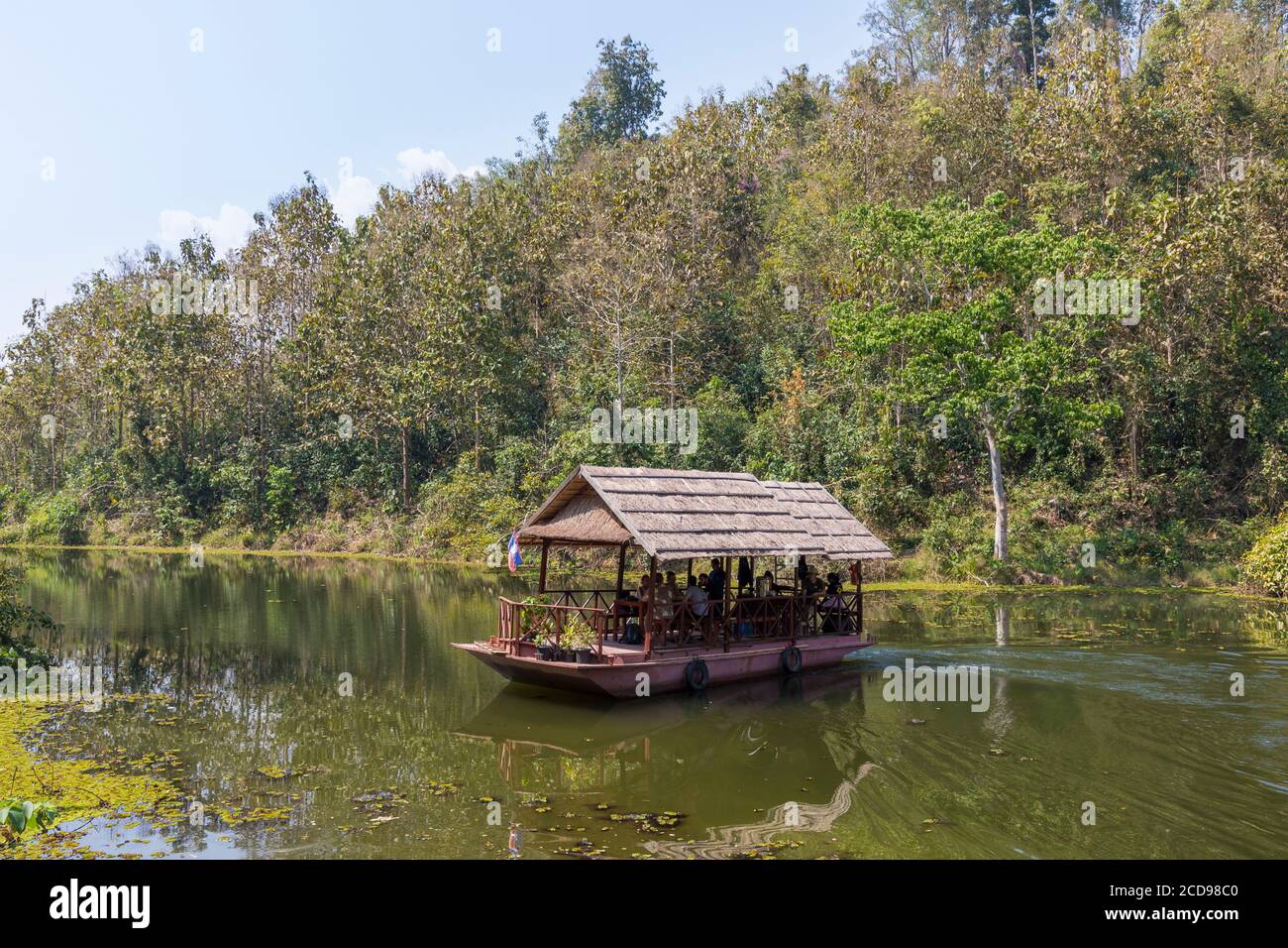 Laos, Sayaboury province, Nam Tien lake, Elephant Conservation Center, center's water shuttle Stock Photo