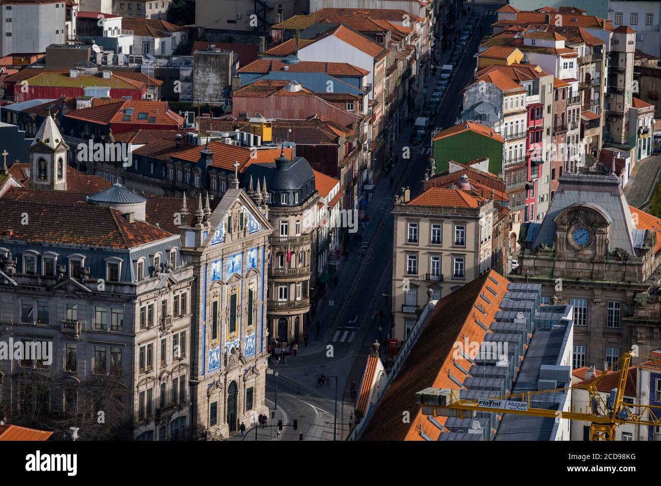 Portugal, Douro, Porto, aerial view from Clerigos Tower Stock Photo