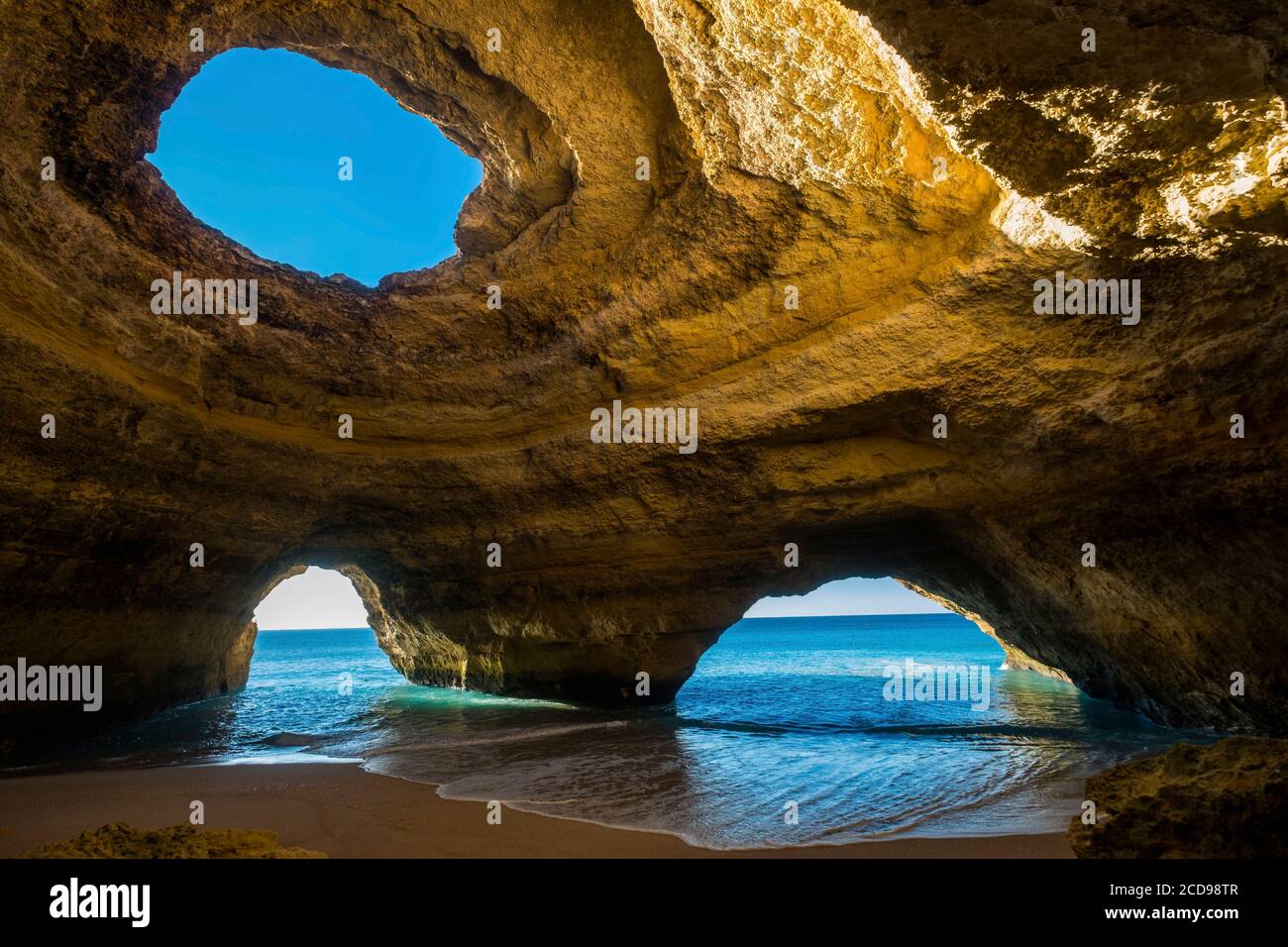 Portugal, Algarve, Benagil, marine cave shaped as a seashell Stock ...