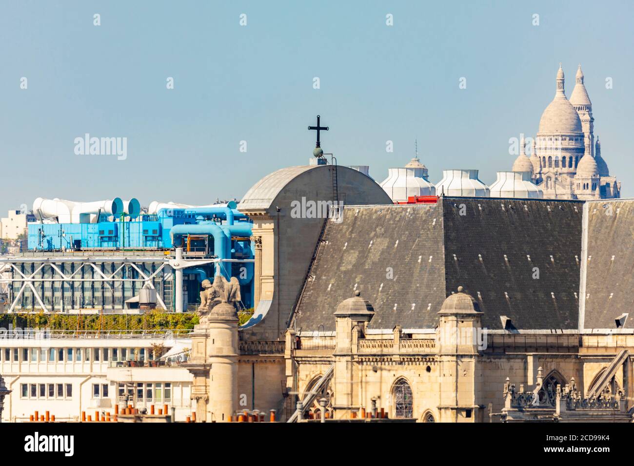 France, Paris, Montmartre and Beaubourg Stock Photo