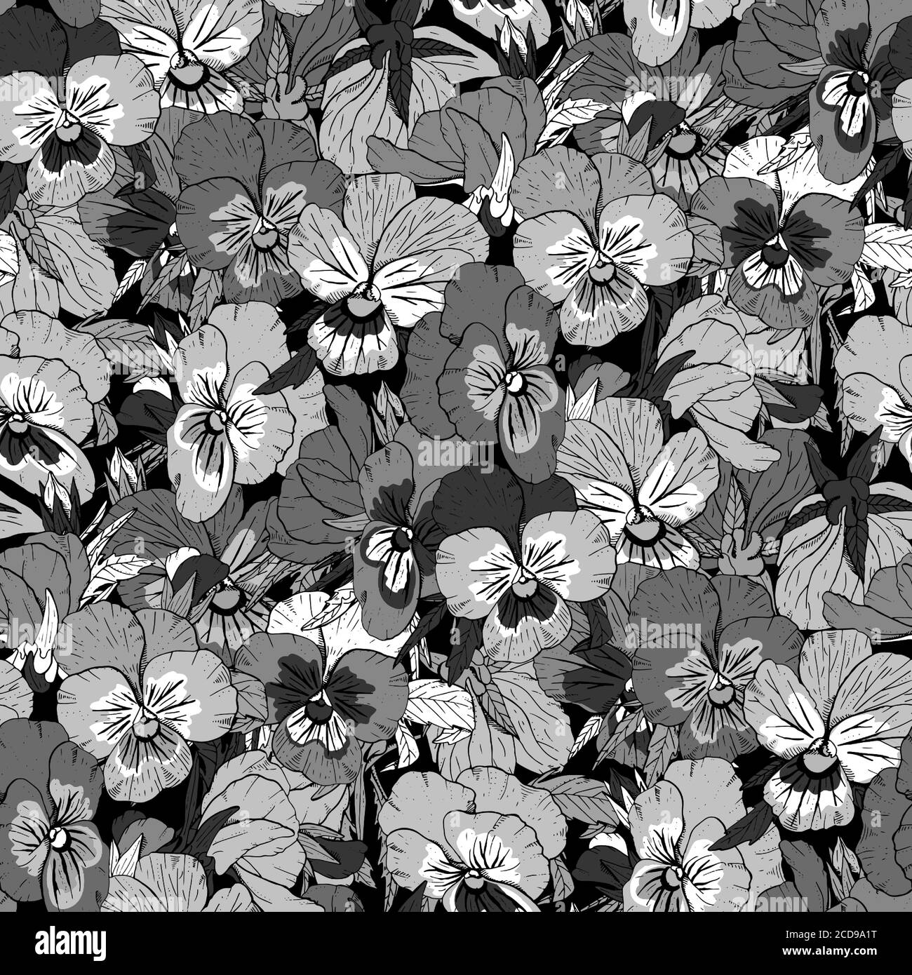 seamless contour pattern of large gray flowers on a black background,  texture, design 23238049 Stock Photo at Vecteezy