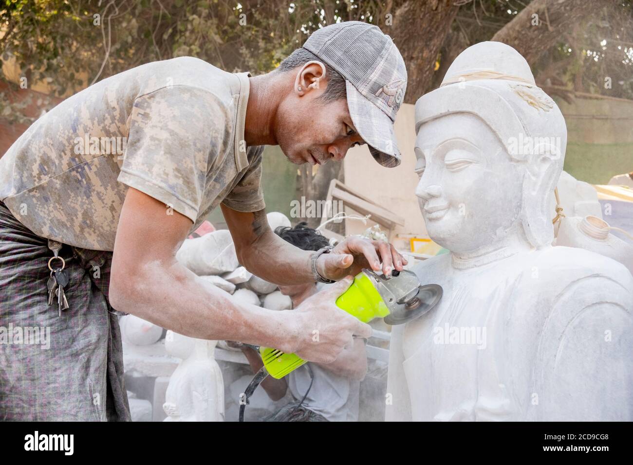 Myanmar (Burma), Mandalay region, Mandalay City, Marble Tailor Stock Photo