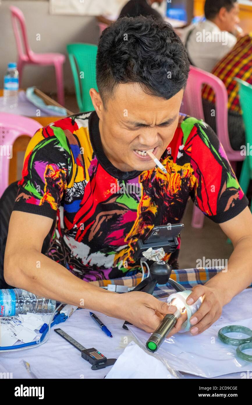 Myanmar (Burma), Mandalay region, Mandalay City, Jade Market Stock Photo