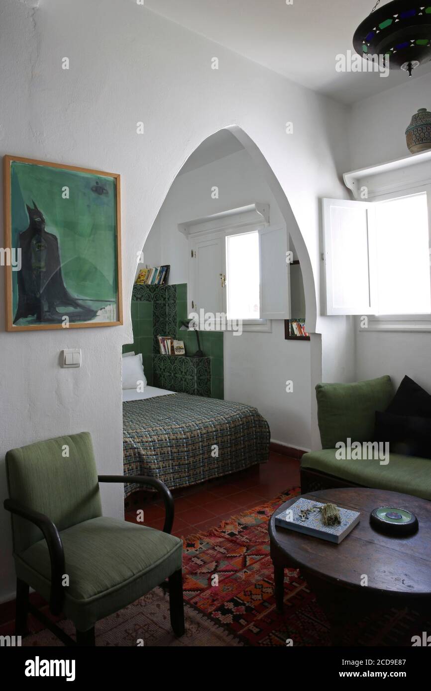 Morocco, Tangier Tetouan region, Tangier, hotel Dar Nour, room of Dar Nour guest house Stock Photo