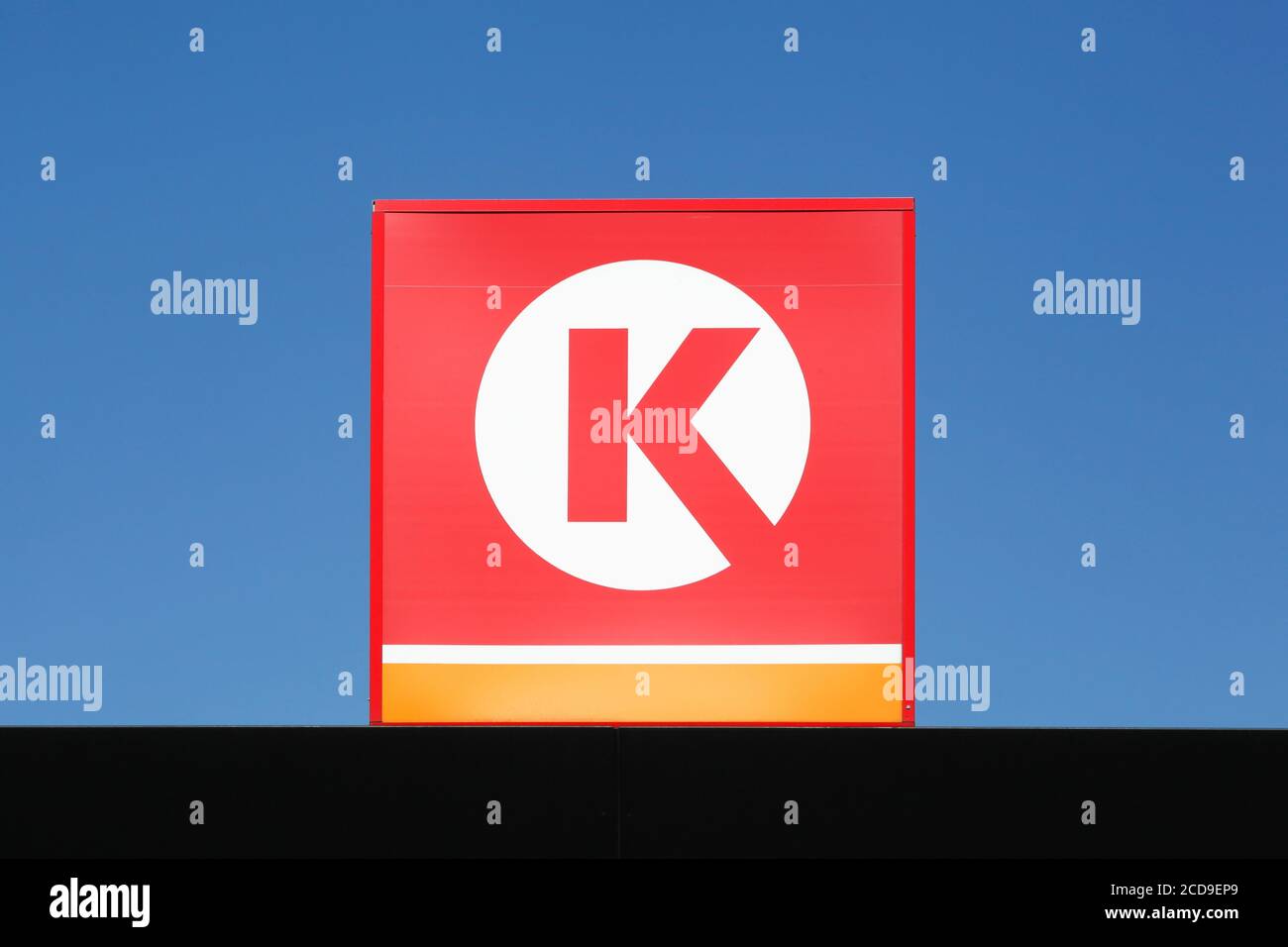 Aarhus, Denmark - April 18, 2019: Circle K logo on gas station. Circle K is an international chain of convenience stores, founded in 1951 in USA Stock Photo