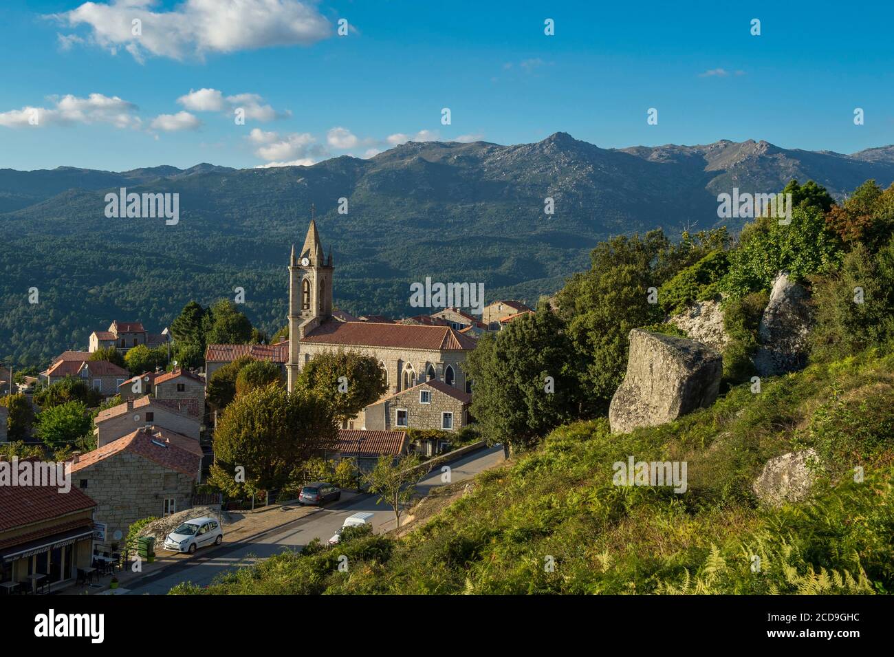 France, Corse du Sud, Alta Rocca, the village of Zonza Stock Photo