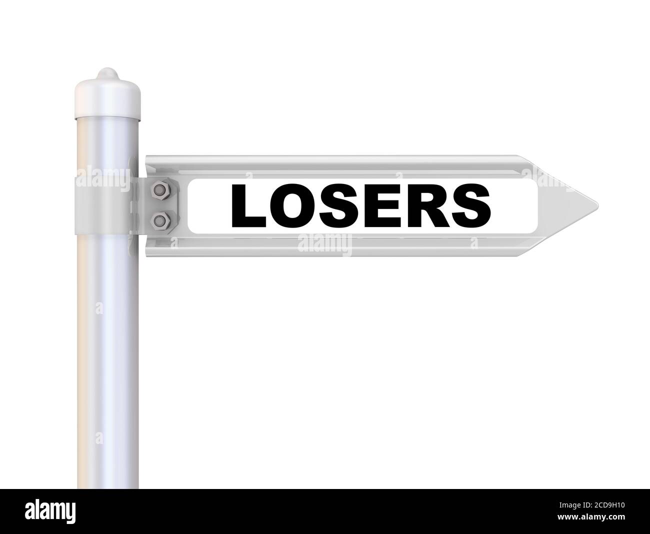 Losers. The way mark. Road sign with black word LOSERS. Isolated. 3D ...