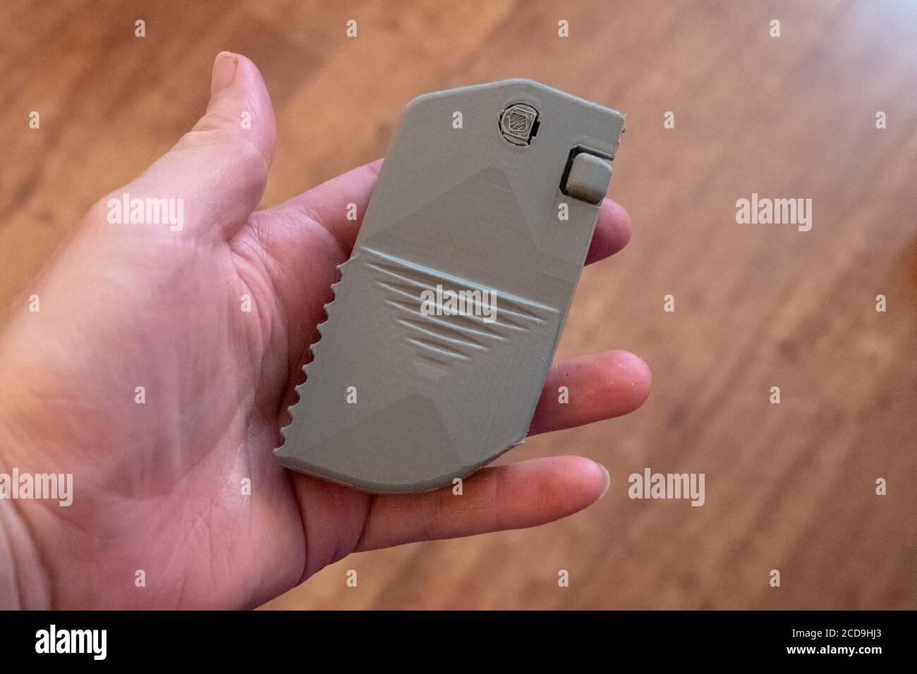 Van Ramon Handle Close-up of Switchhook 3D printed door tool or touch tool with handle ...