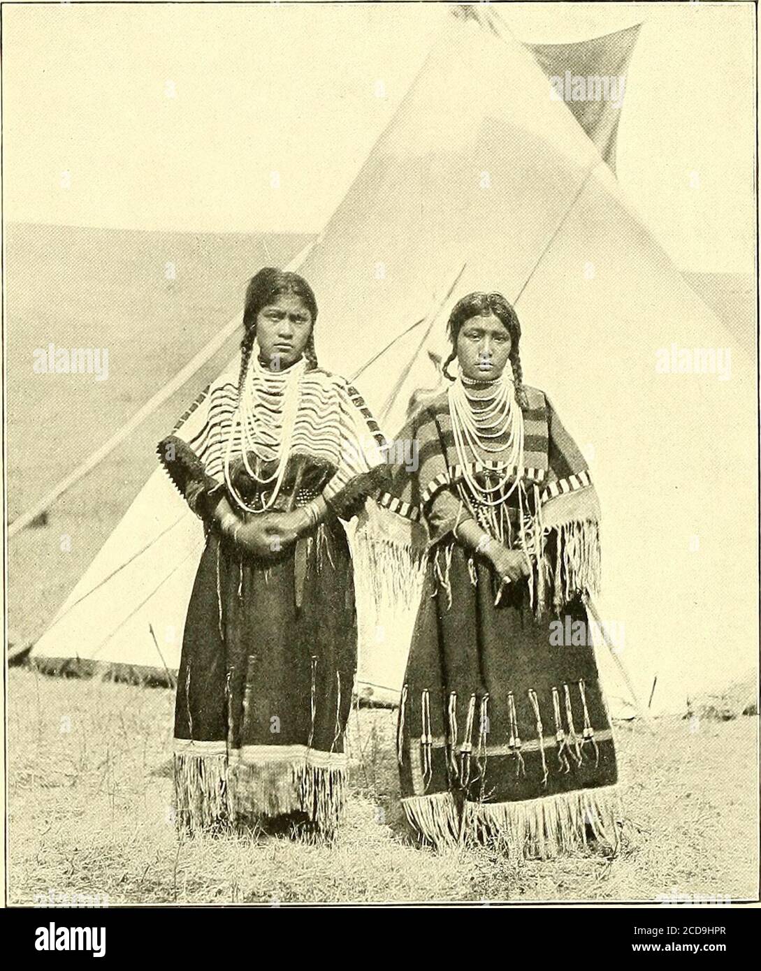 . British North America: I. The far West, the home of the Salish and DÃ©nÃ© . from being lost when they are not actually in use. Wehave seen that their northern brethren carried themabout in the same way but apparently made use ofthem only in winter. For headgear the western Dene wore in summercaps of marmot-skin thus made: a band some threeinches broad was cut from the skin with the hair onand secured at either end so as to form a crown-likehead-dress. Over this was sewn a circular piece ofsimilar material, the edge of which was left to projecttwo or three inches beyond the band like a brim.T Stock Photo