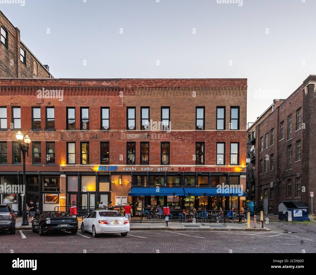 Buildings in the Old Market neighborhood of downtown Omaha Stock Photo