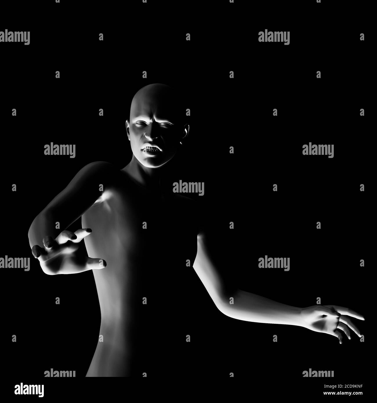 Abstract grey 3d human model in the dark background Stock Photo - Alamy