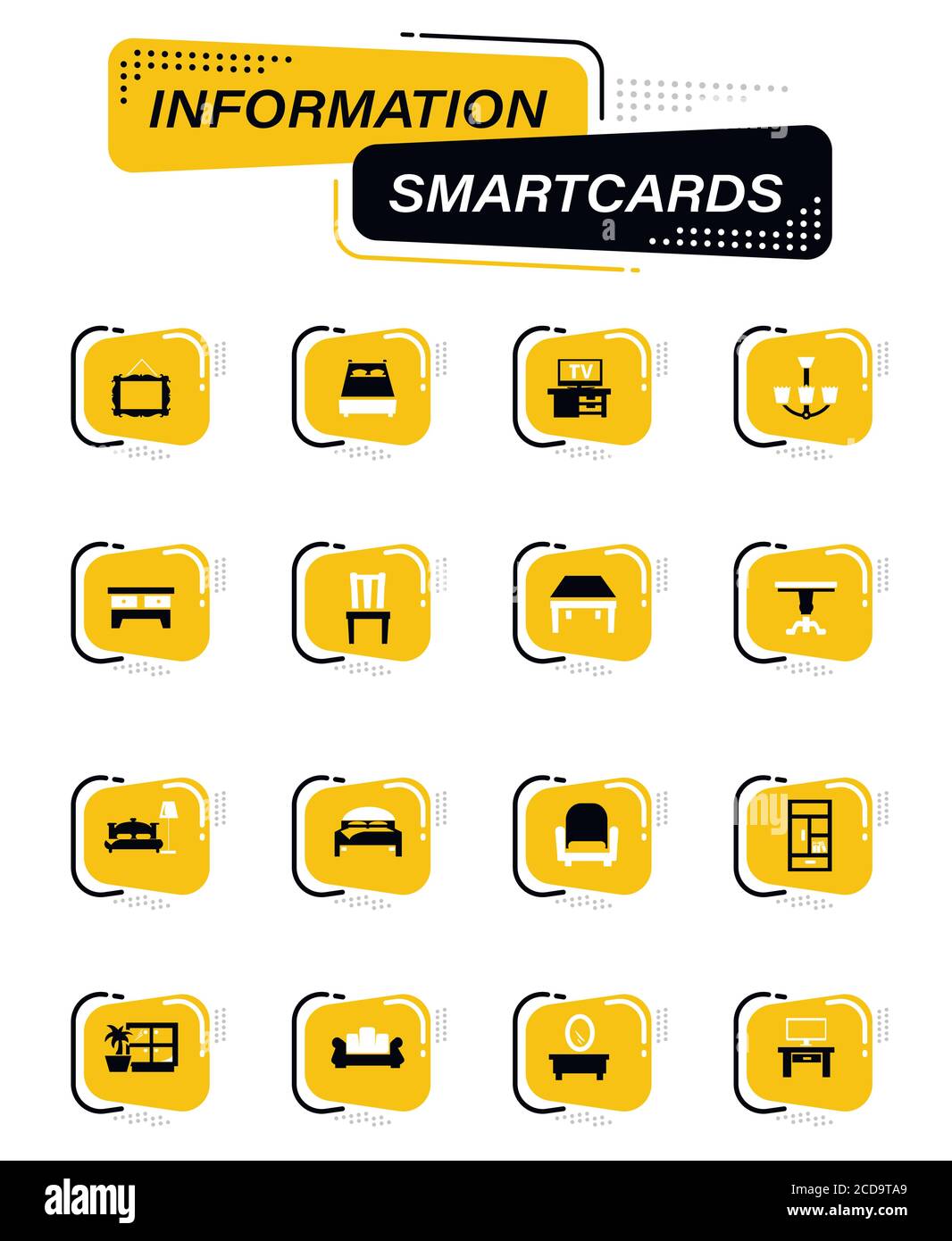 Furniture vector icons set Stock Vector