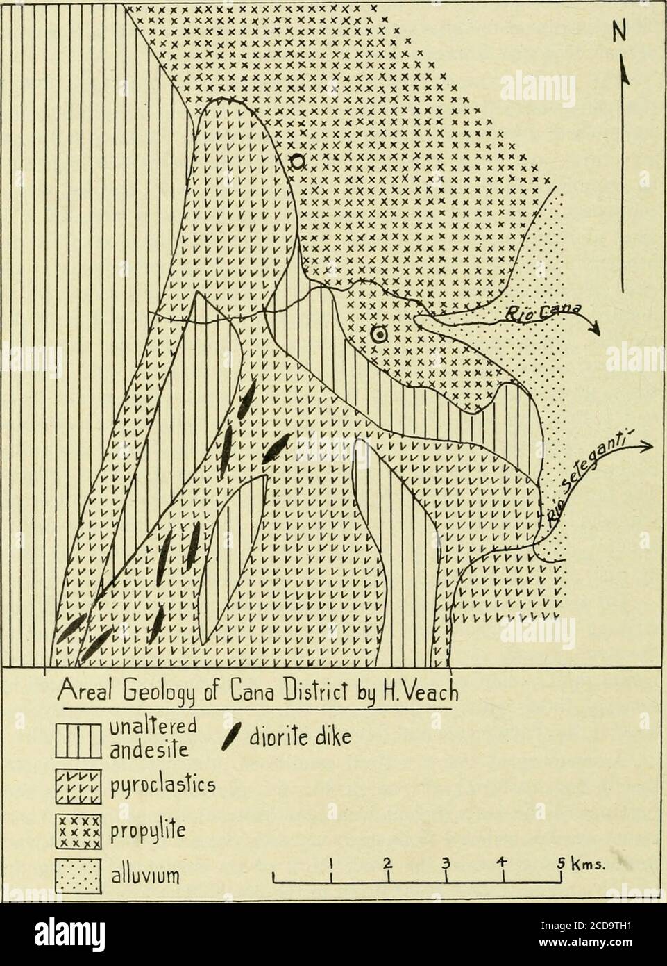 . Occasional papers of the California Academy of Sciences . ntly intersected bysome of these faults. Seismic activity, however, is apparently lessthan on the Pacific side and damage has been comparatively small. A summary of the structural conditions in the isthmus indicatesthat in both eastern and western Panama, asymmetric anticlines fac-ing toward the sea are found on both sides of the country. Thesestructures are believed to be, in most cases, cut off by offshore thrustfaults dipping toward the land. Most of the structures facing theCaribbean are arcuate and convex to the north. Those faci Stock Photo