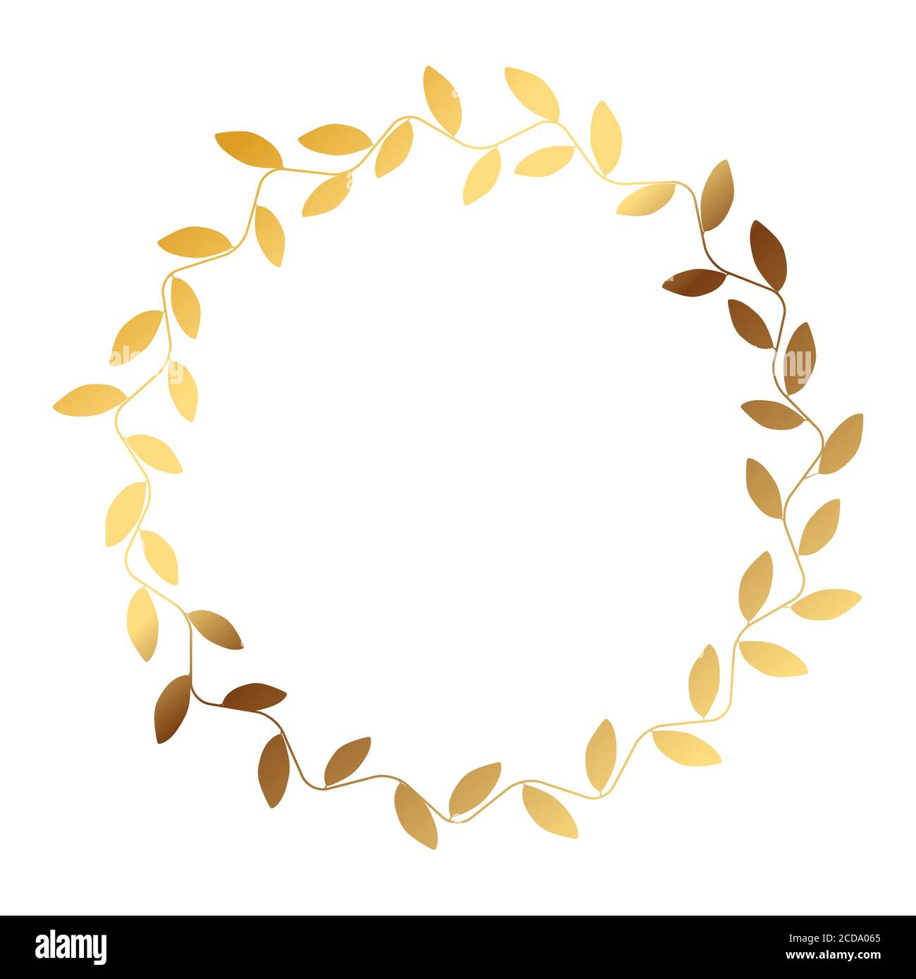 Laurel golden wreath isolated on white background. Vector Illustration ...