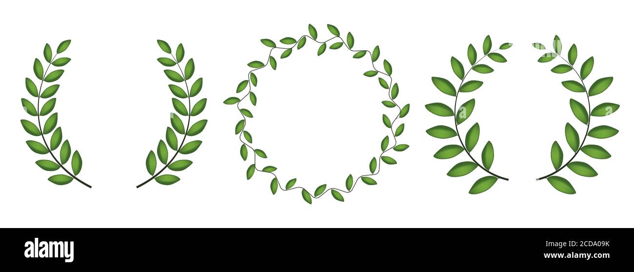 Laurel wreath silhouette collection set isolated on white background ...