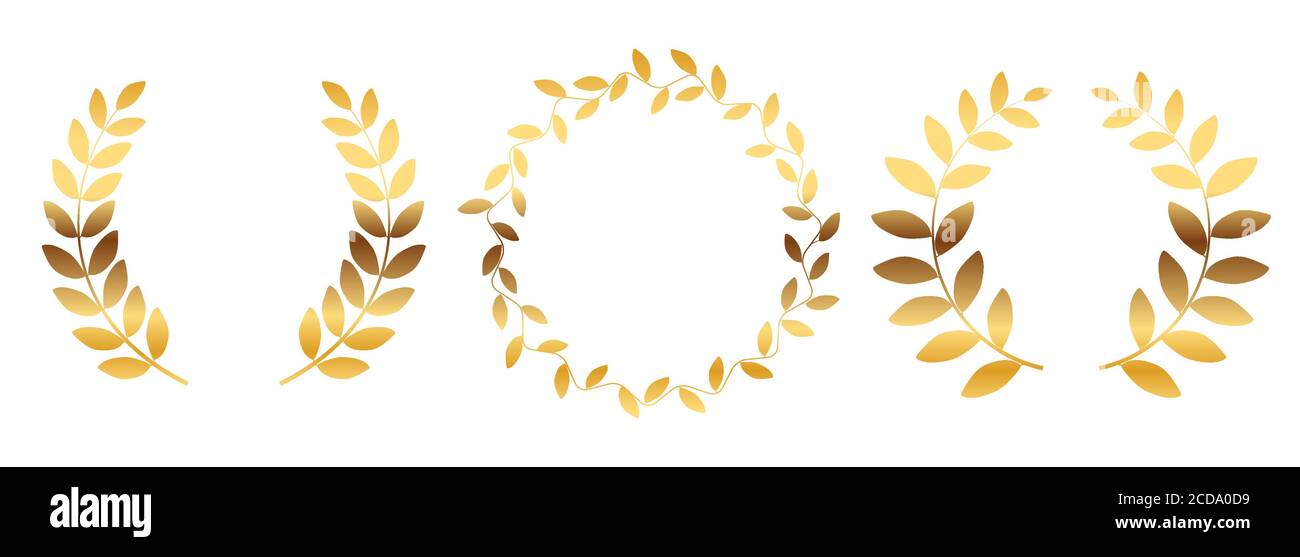 Laurel wreath silhouette collection set isolated on white background ...