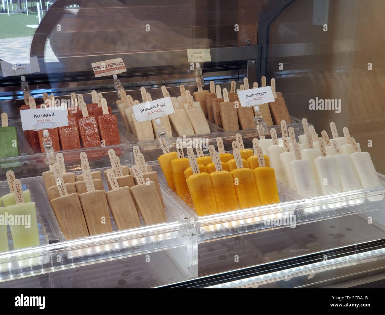 Artisan popsicles are visible at Popbar, Concord, California, July 9, 2020. () Stock Photo