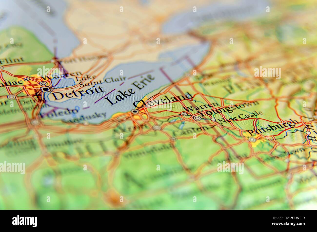 Geographic map of US state Detroit Stock Photo Alamy