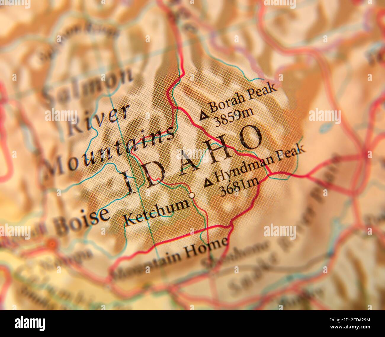 Geographic map of US State Idaho Stock Photo - Alamy