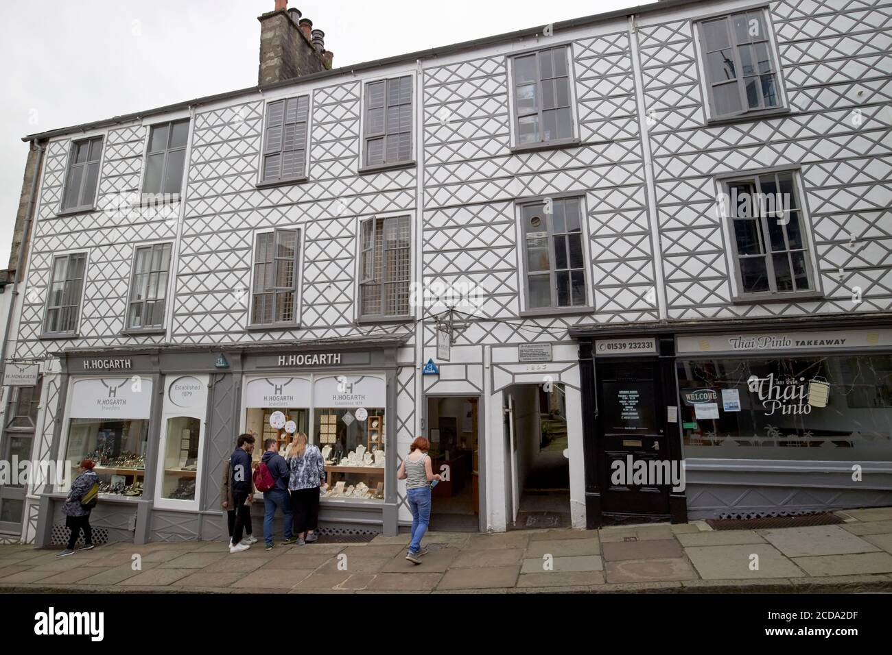 39-45 branthwaite brow buildings facade made from cast iron plates Kendal cumbria england uk Stock Photo