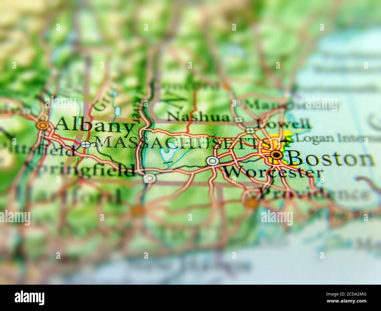 Geographic map of US State City Boston Stock Photo Alamy
