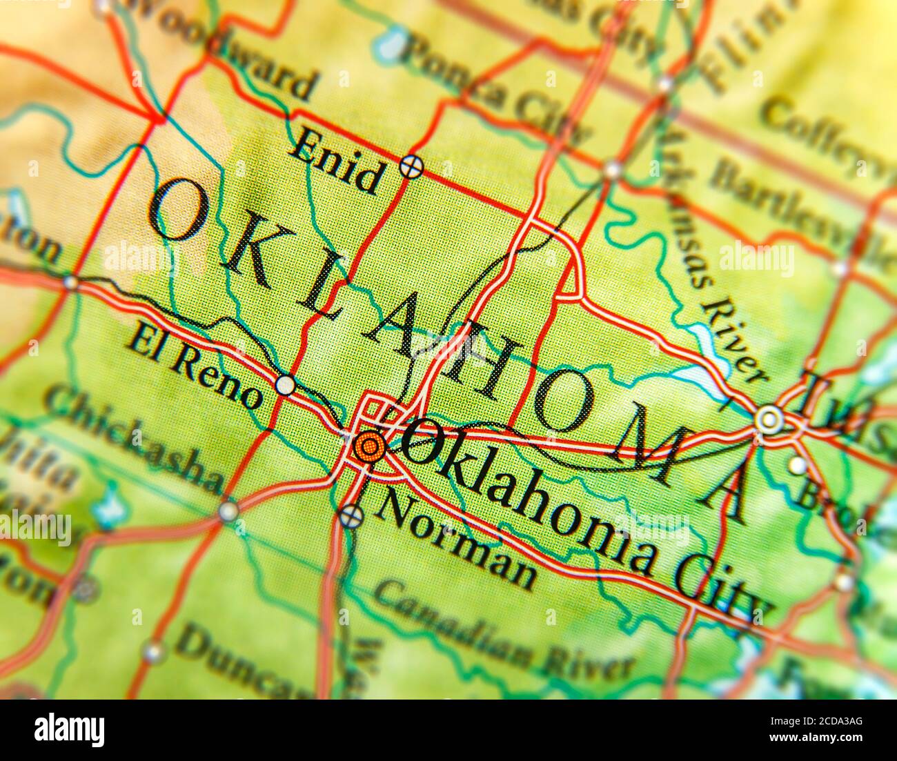 Geographic Map Of US State Oklahoma Stock Photo Alamy Geographic Map Of Us State Oklahoma 2CDA3AG 