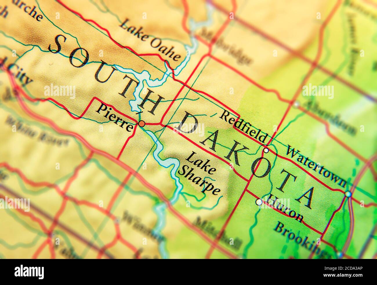 Geographic map of US State South Dakota Stock Photo Alamy