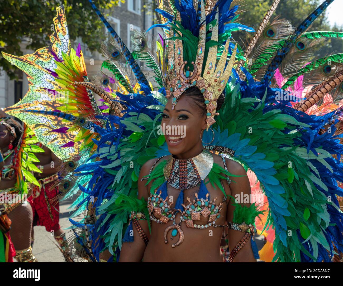 Beautiful notting hill carnival parade outfit hi res stock