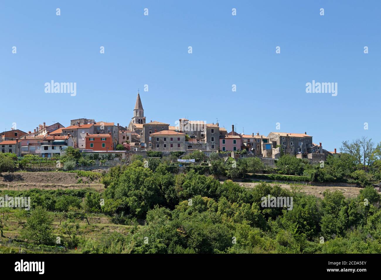 view of the town, Buje, Istria, Croatia Stock Photo