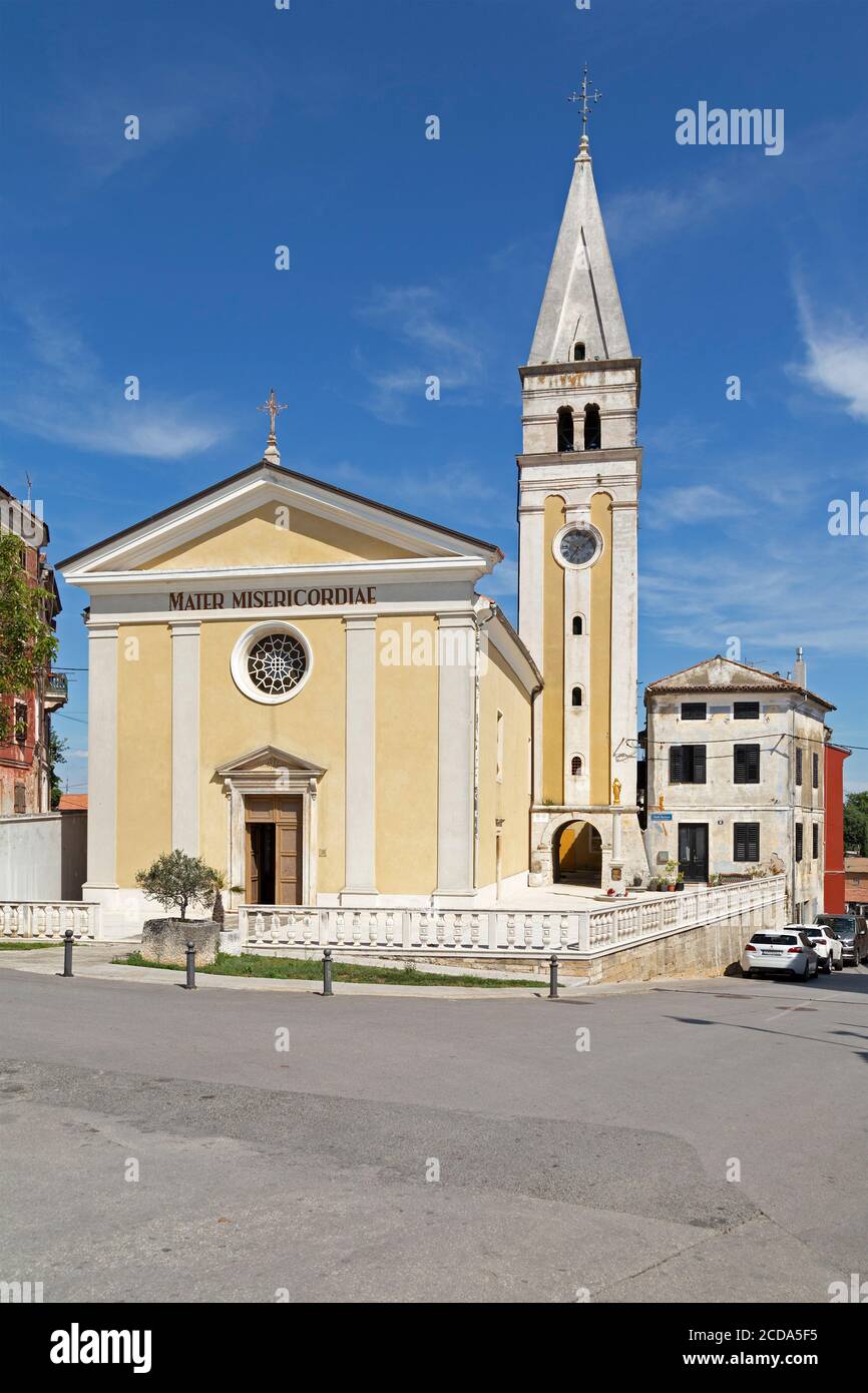 Church of Mother of Mercy (Crkva Proštenišna Majike Milosrđa), Buje, Istria, Croatia Stock Photo