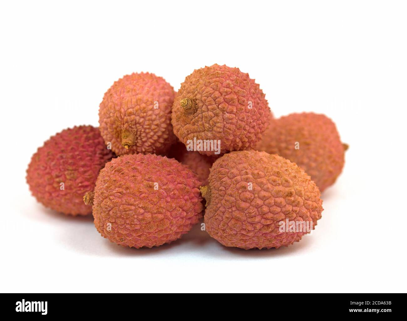 Lychees isolated against a white background Stock Photo