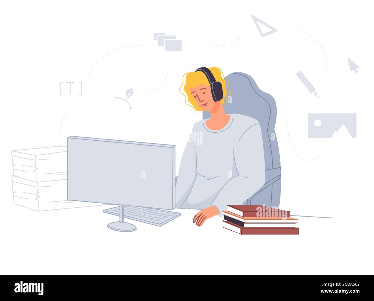 Lesson headset Stock Vector Images - Alamy
