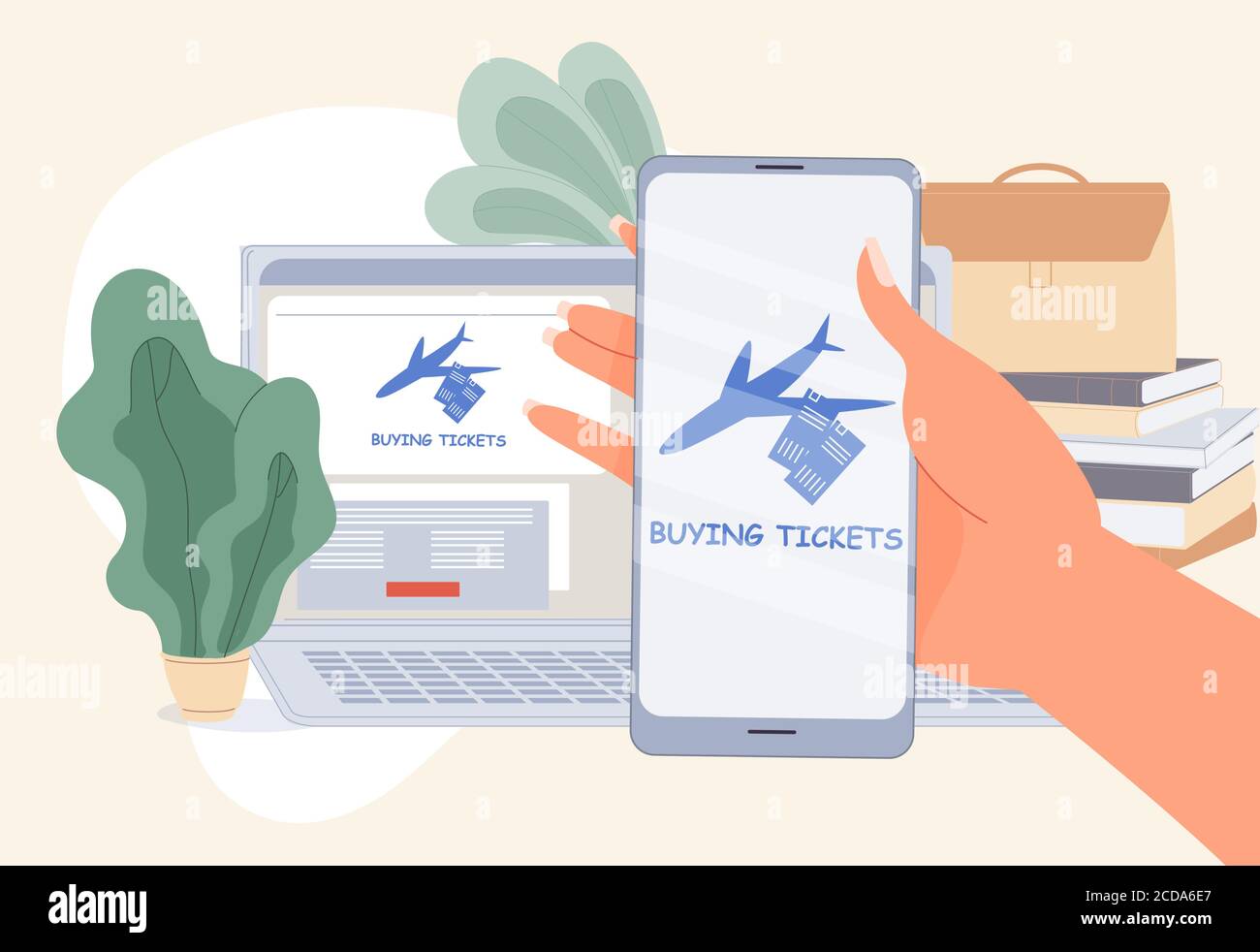 Airplane ticket buying online Stock Vector Images Alamy