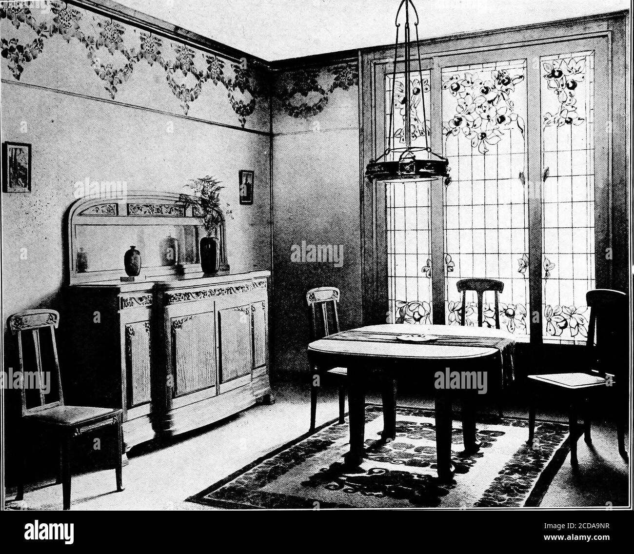 The room beautiful; a collection of interior illustrations showing  decoration and furnishing details of the important furnishing periods .  KOOM BY POIRET MODERN ARTS AND CRAFTS— FRENCH. DINING-ROOM MODERN ARTS AND
