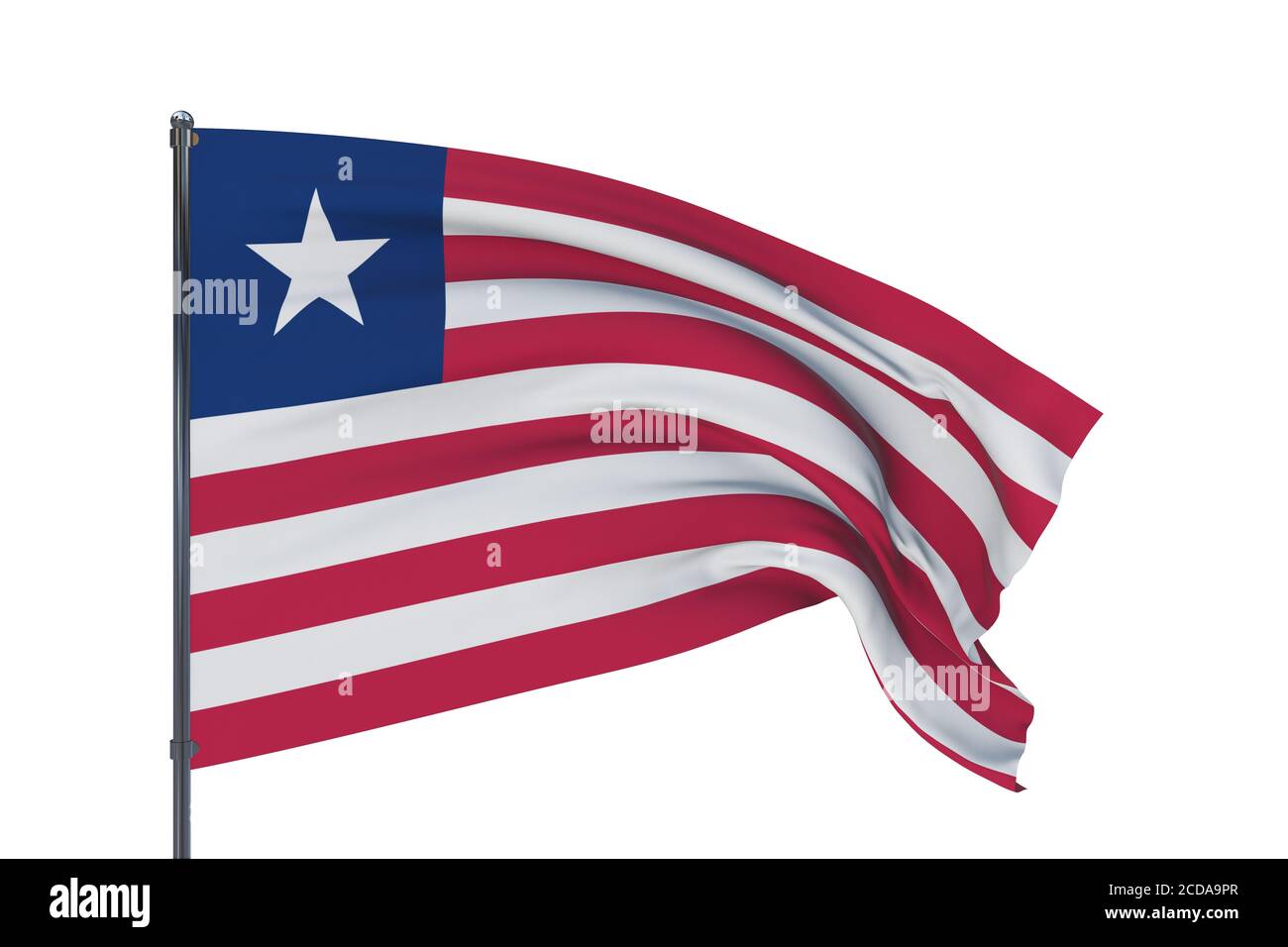 3D Illustration. Waving Flags Of The World - Flag Of Liberia. Isolated ...