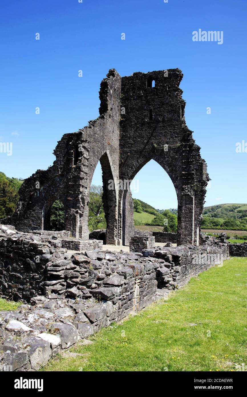 Talley Abbey ruins Carmarthenshire South Wales UK a Norman 12th Century monastery of the Premonstratensians (White Canons) which is a popular travel d Stock Photo