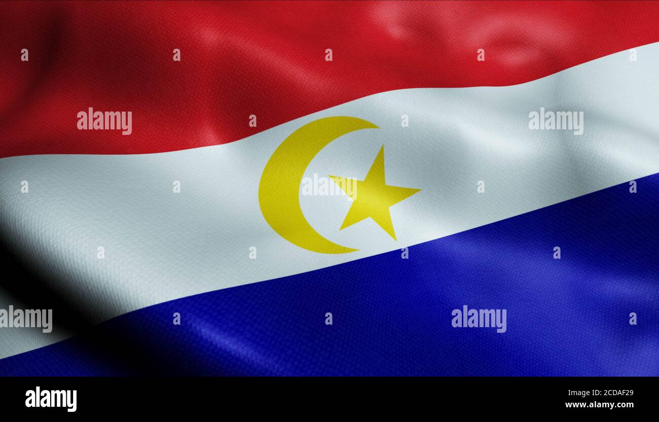 3d Illustration Of A Waving Malaysia City Council Flag Of Johor Bahru Stock Photo Alamy